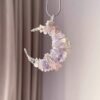 Crystal design, gemstone necklace, winding pendant, moon collarbone, sweater chain