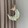 Crystal design, gemstone necklace, winding pendant, moon collarbone, sweater chain