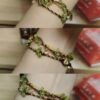 "Rotten grass is firefly"Green olive stone yellow crystal hand woven rope