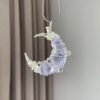 Crystal design, gemstone necklace, winding pendant, moon collarbone, sweater chain