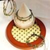 "Rotten grass is firefly"Green olive stone yellow crystal hand woven rope