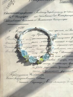 Natural crystal sea blue treasure woven design bracelet
