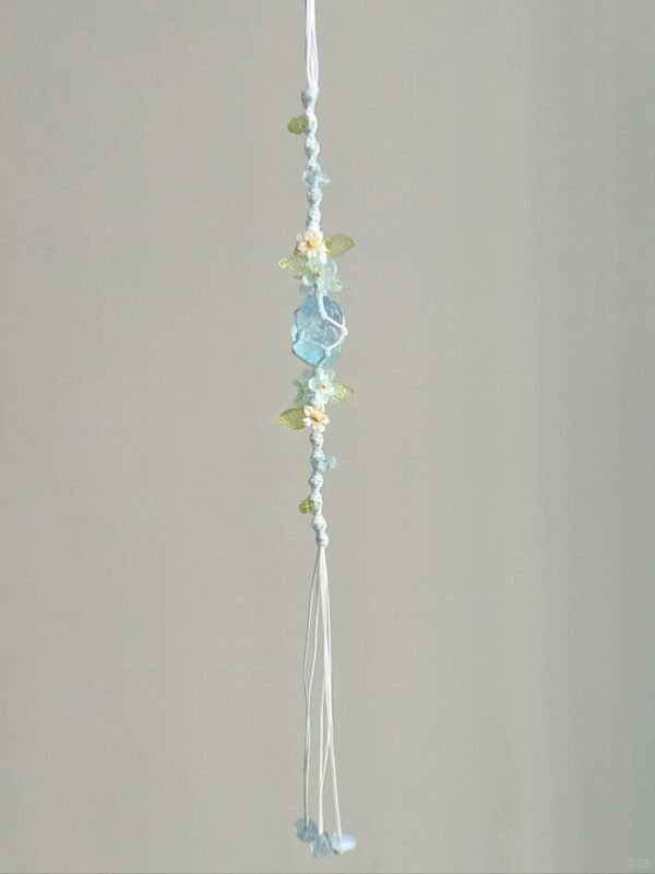 Natural crystal sea blue treasure woven design bracelet