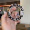Natural Crystal Bracelet Green Hair Crystal Pixiu White Ace Second Grade Silver Shine Bracelet Atmospheric Original Design Bracelet