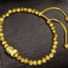 New natural cat eye titanium crystal round bead Pixiu handmade bracelet bracelet bracelet original design crystal jewelry couple gift