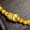 New natural cat eye titanium crystal round bead Pixiu handmade bracelet bracelet bracelet original design crystal jewelry couple gift