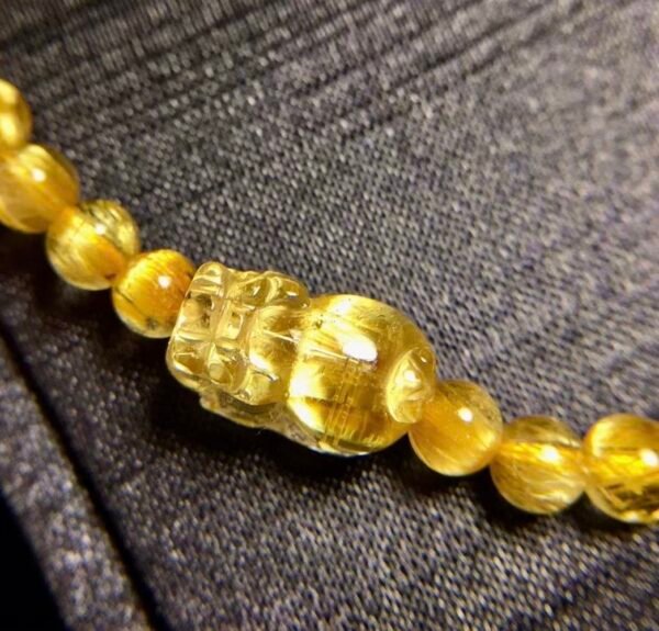 New natural cat eye titanium crystal round bead Pixiu handmade bracelet bracelet bracelet original design crystal jewelry couple gift