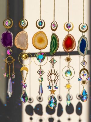 Suncatcher Original Stone Agate Lighting Pendant Crystal Sun Catcher Prism Ball Decoration Manufacturing Rainbow