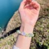 A woven bracelet full of spring atmosphere