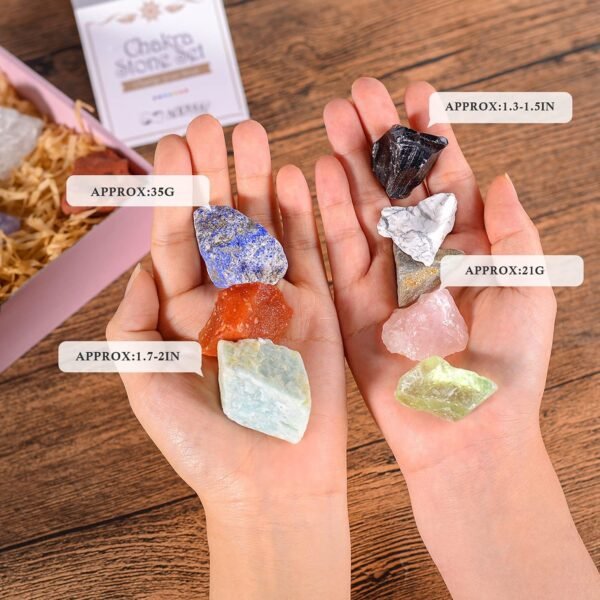 Seven color crystal raw stone set, seven color gemstone gift box set