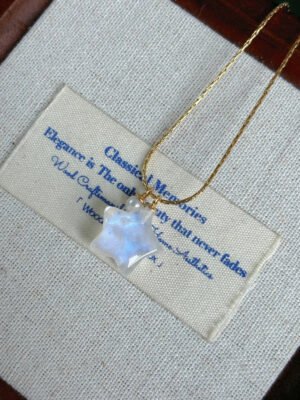 Hand-made glowing little star blue moonlight necklace