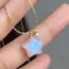Hand-made glowing little star blue moonlight necklace