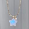 Hand-made glowing little star blue moonlight necklace