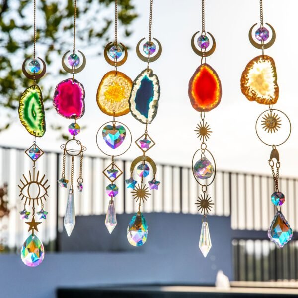Suncatcher Original Stone Agate Lighting Pendant Crystal Sun Catcher Prism Ball Decoration Manufacturing Rainbow