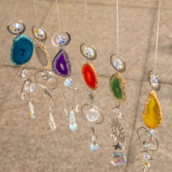 Suncatcher Original Stone Agate Lighting Pendant Crystal Sun Catcher Prism Ball Decoration Manufacturing Rainbow