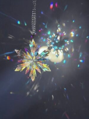 Double layered snowflake crystal captures sunlight