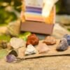 Seven color crystal raw stone set, seven color gemstone gift box set