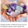 Seven color crystal raw stone set, seven color gemstone gift box set